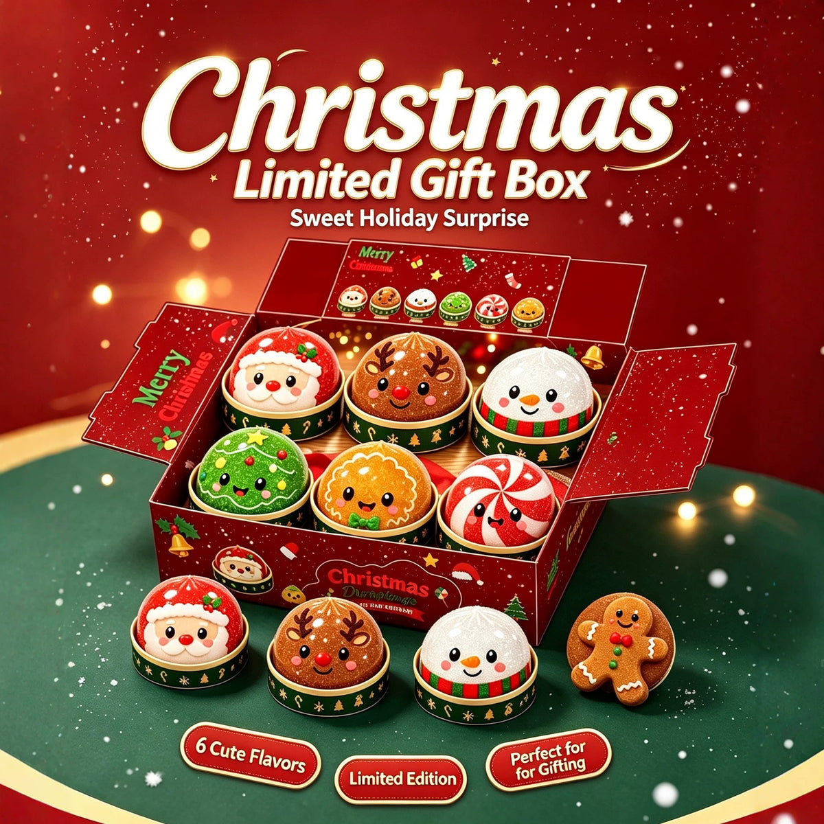 New cross-border Christmas dumpling blind box, stress-relieving and fun decorative item, realistic steamed bun.