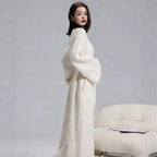 2026 Autumn/Winter New Solid Color Cardigan Robe/Bathrobe - Soft, Comfortable, Casual, Can Be Worn Out or At Home - Women's Clothing