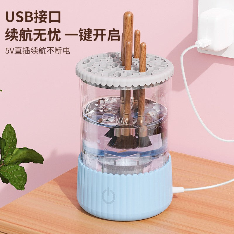 Automatic makeup brush cleaner