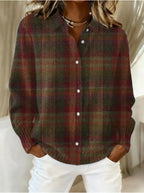 2026 New Women's Shirt, Collared Cardigan, Solid Color Knit 3D Print, Christmas Autumn/Winter