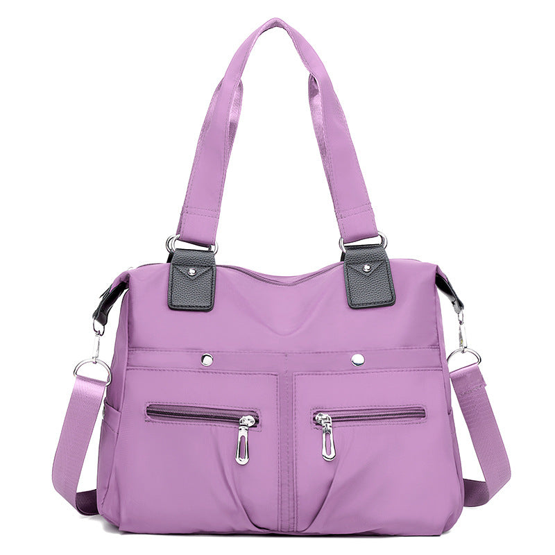 Lightweight casual tote bag, large-capacity commuter shoulder canvas bag, fashionable Oxford cloth large bag, nylon handbag