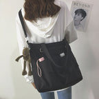 Waterproof bag large-capacity canvas bag Harajuku Japanese one-shoulder large bag college style
