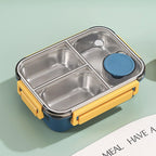 High-quality stainless steel divided lunch box, stylish plastic lunch box for students, salad box, microwaveable bento box for office workers.