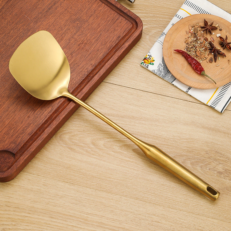 304 Stainless Steel Spatula, Ladle, Kitchen Utensils, Stainless Steel Pot Spatula, Hot Pot Strainer, Kitchen Special, Gold Gift Set