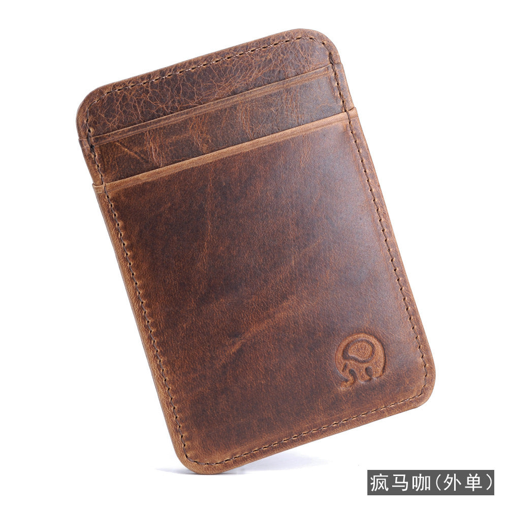 Small round elephant business card holder, card holder, foreign trade bank card holder, top-grain cowhide leather bag, 5-card holder, exquisitely supplied.