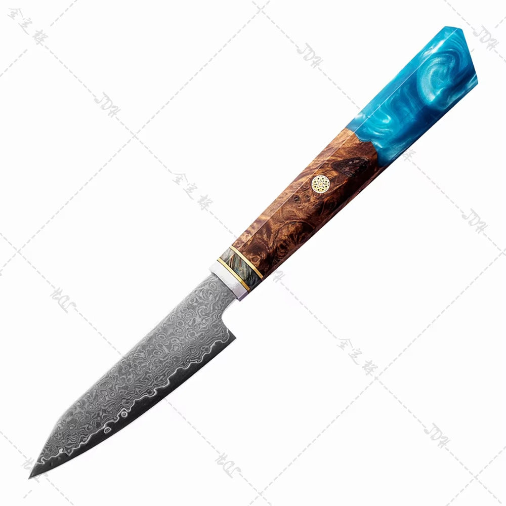 Octagonal resin handle Damascus steel chef's knife set, culinary knife combination set, Japanese chef's knife, slicing knife