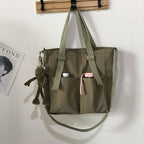 Waterproof bag large-capacity canvas bag Harajuku Japanese one-shoulder large bag college style