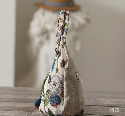 Ethnic style woven small handbag retro style fabric gourd craft handbag light